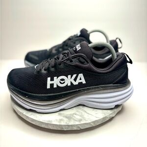 Size 9B - Hoka One One Bondi 8 Black White W
